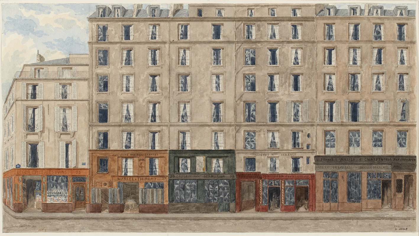 Jules Gaildrau - Rue des Deux-Ecus Nº25 à 31 (actuelle rue Berger), 1er arrondissement