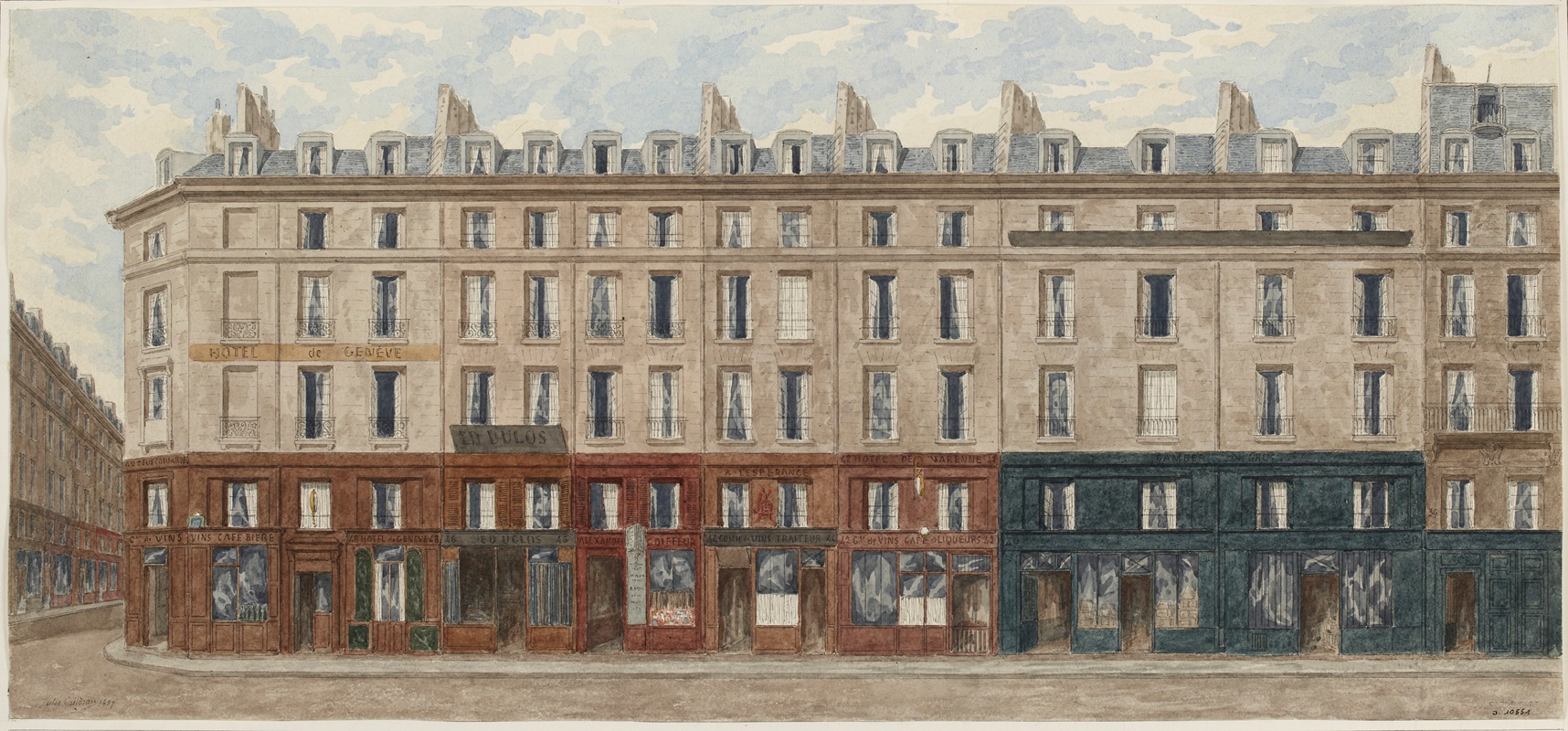 Jules Gaildrau - Rue des Deux-Ecus Nº36 à 48 (actuelle rue Berger), 1er arrondissement