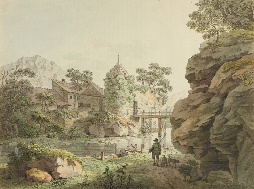 Karl Ludwig Zehender - Ansicht des Schlosses Zwingen an der Birs