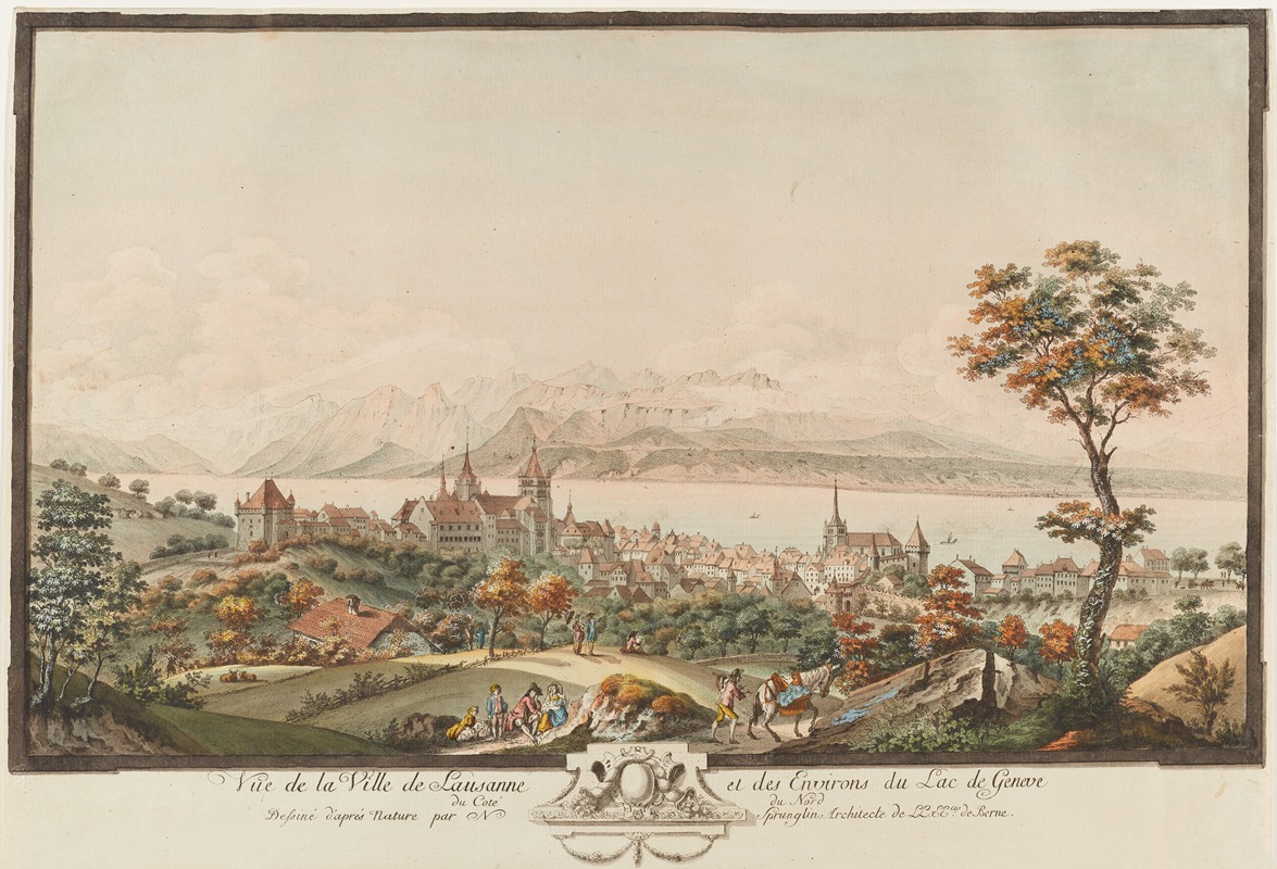 Niklaus Sprüngli - Vue de la Ville de Lausanne et des Environs du Lac de Genève du Coté du Nord