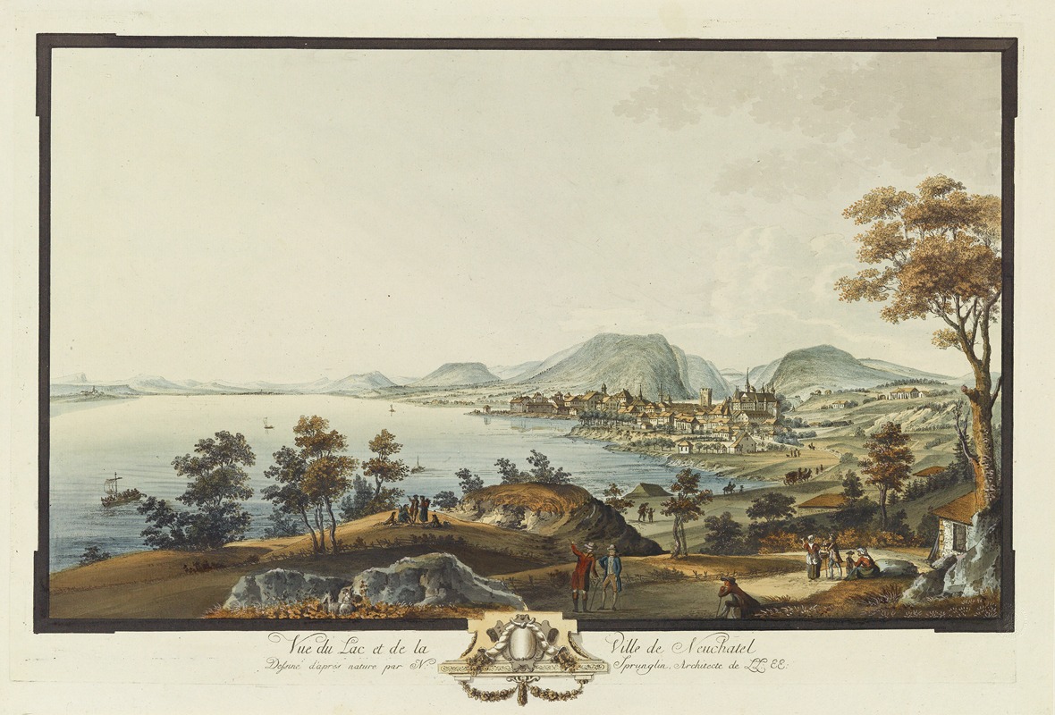 Niklaus Sprüngli - Vue du Lac et de la Ville de Neuchatel