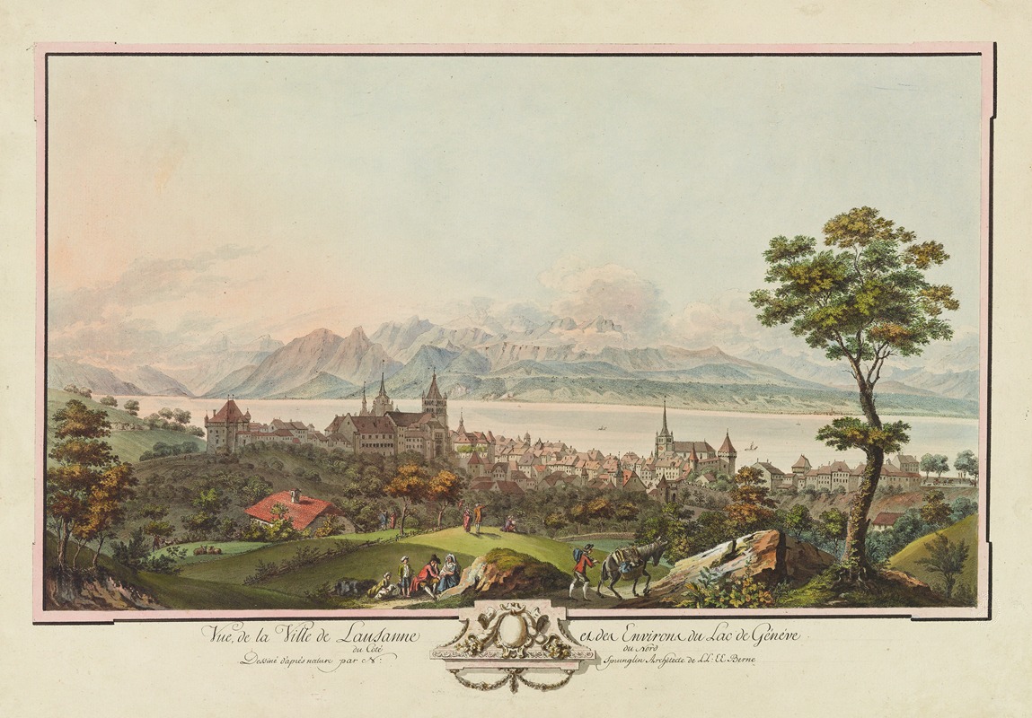 Niklaus Sprüngli - Vue, de la Ville de Lausanne et des Environs du Lac de Généve du Coté du Nord