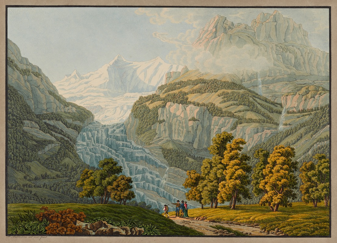 Peter Birmann - Le Glacier inférieur du Grindelwald, dans le Canton de Berne