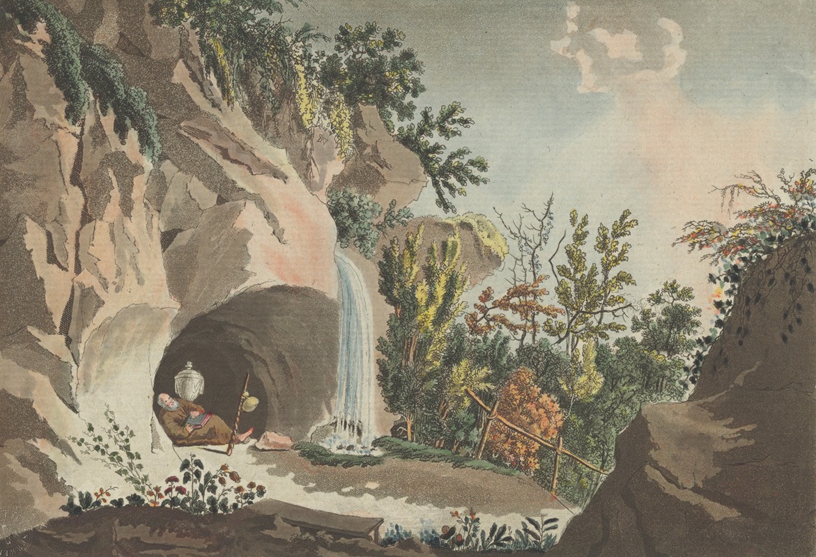 Wilhelm Friedrich Gmelin - Vue de la Grotte de l’Heremite faisant partie d’un Jardin à l’angloise près d’Arlesheim dans l’Evêché de Bâle