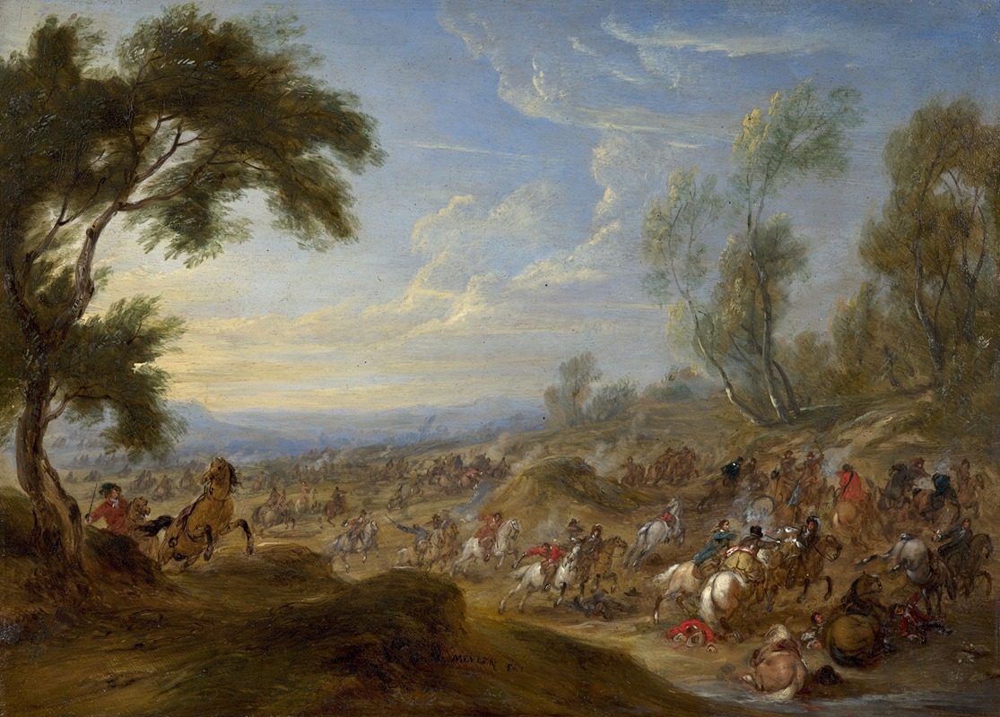 Adam-François van der Meulen - A cavalry charge