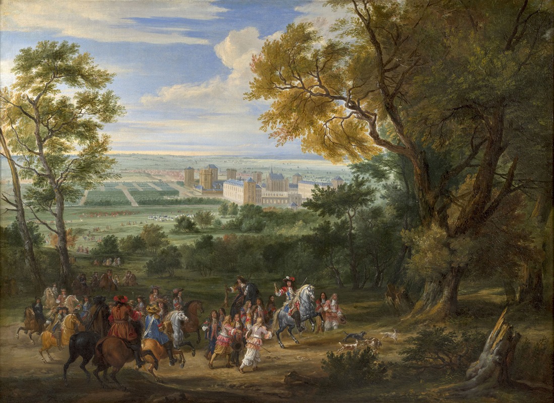 Adam-François van der Meulen - View of the château de Vincennes or The Departure of Louis XIV for the hunt