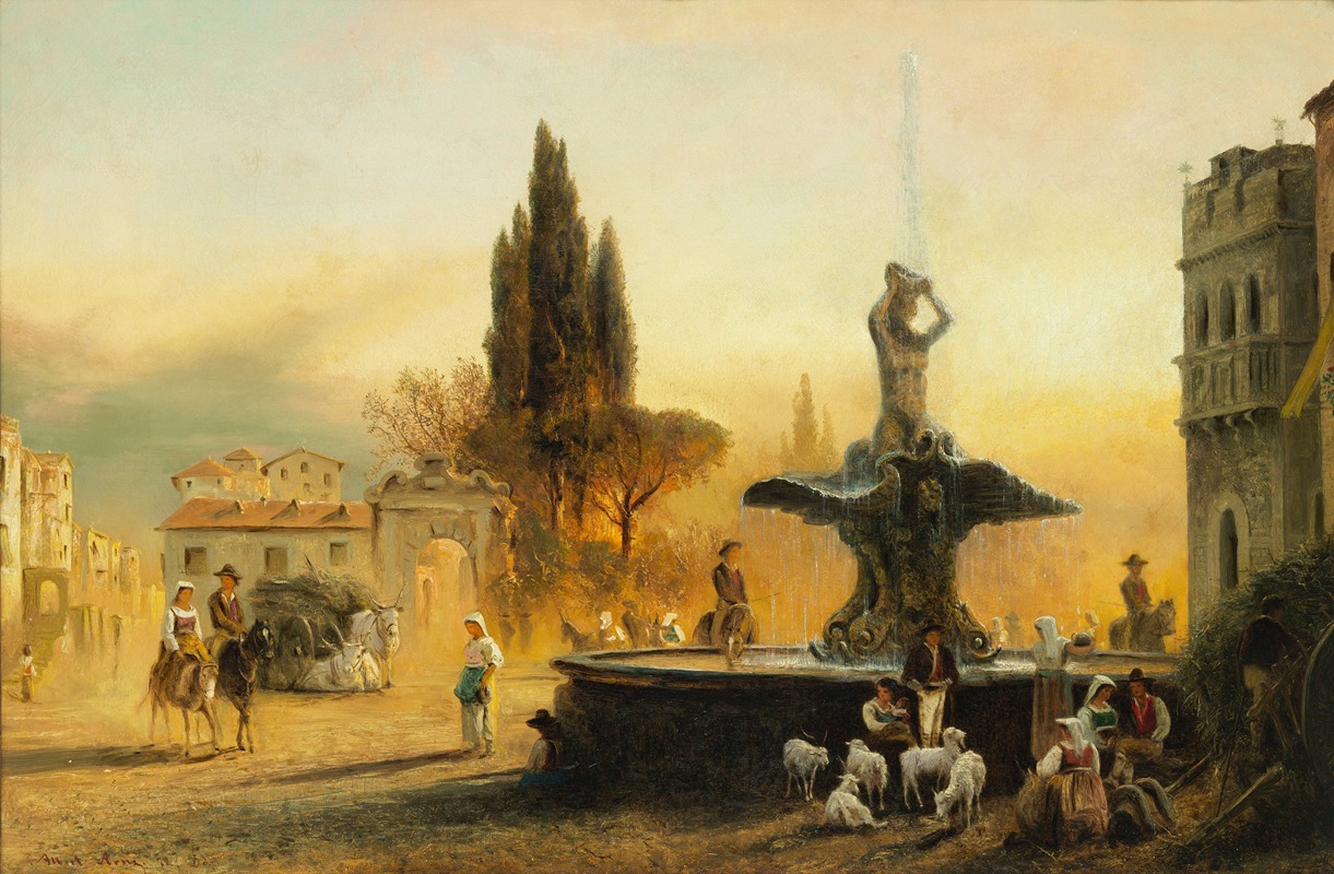 Albert Arnz - Piazza Barberini in Rom