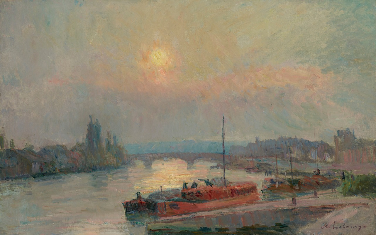 Albert Lebourg - La Seine à Rouen, Soleil couchant