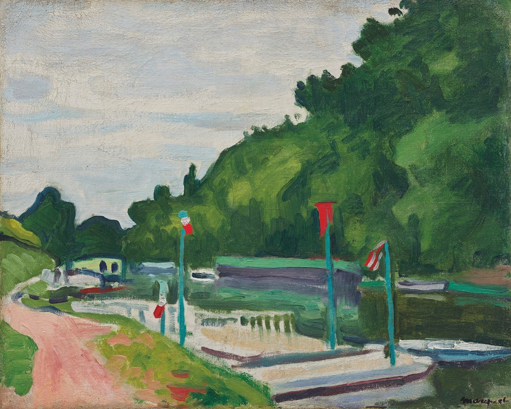 Albert Marquet - Poissy, les drapeaux