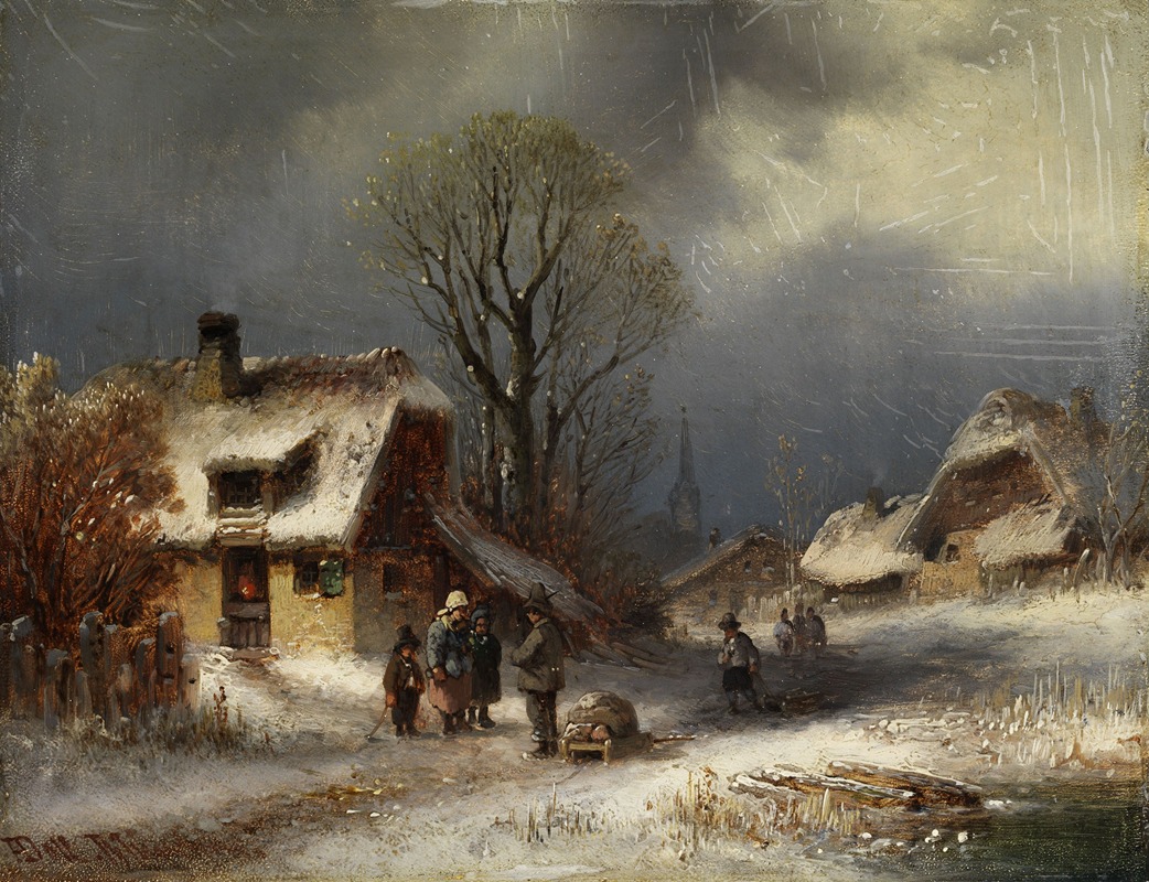 Anton Doll - Winterliche Dorfszene