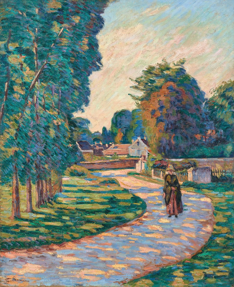 Armand Guillaumin - Femme sur un chemin à Epinay-sur-Orge