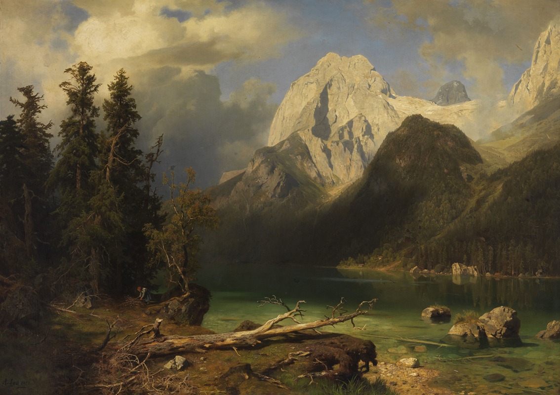 August Wilhelm Leu - Gebirgssee mit Gebirgsmassiv im Hintergrund