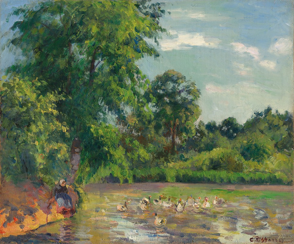 Camille Pissarro - Canards sur l’étang de Montfoucault