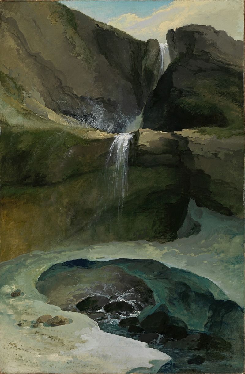 Caspar Wolf - The Geltenbach Falls in the Lauenen Valley with an Ice Bridge