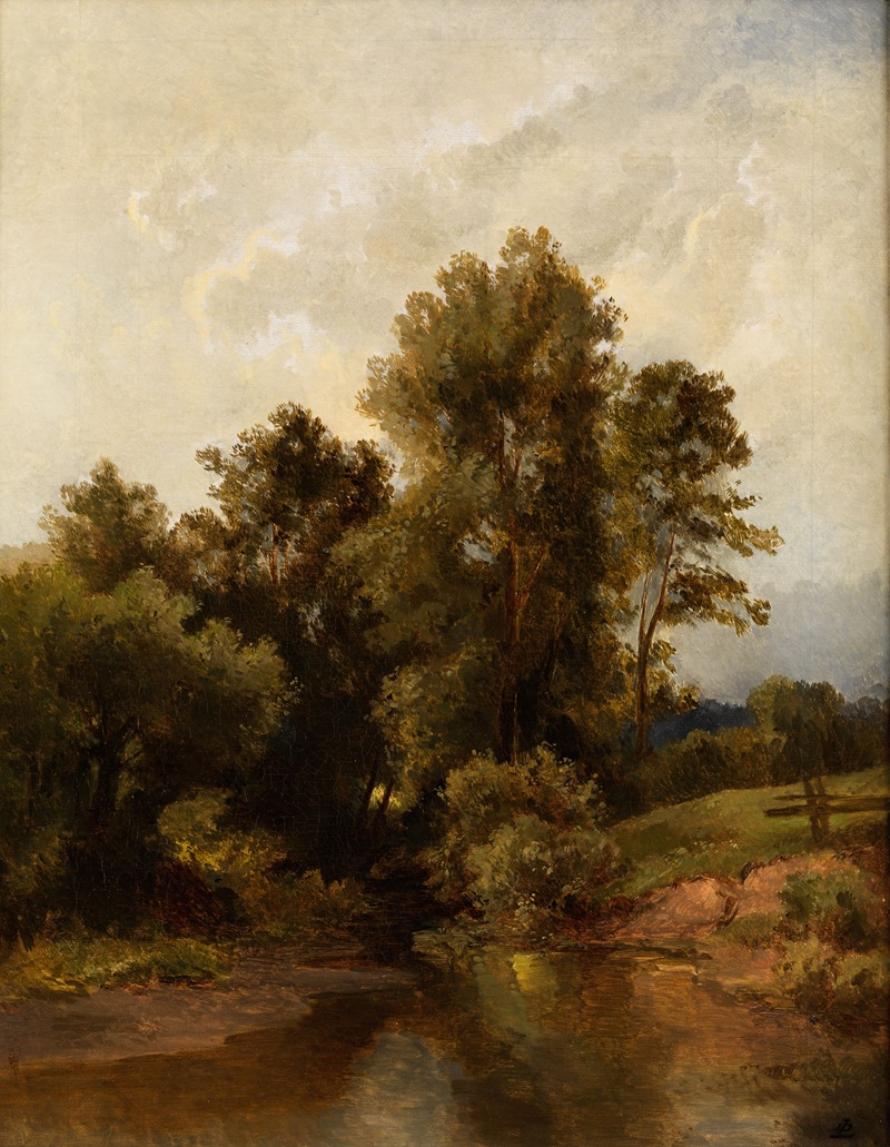 Dietrich Langko   - Woodland scenery by a riverbank