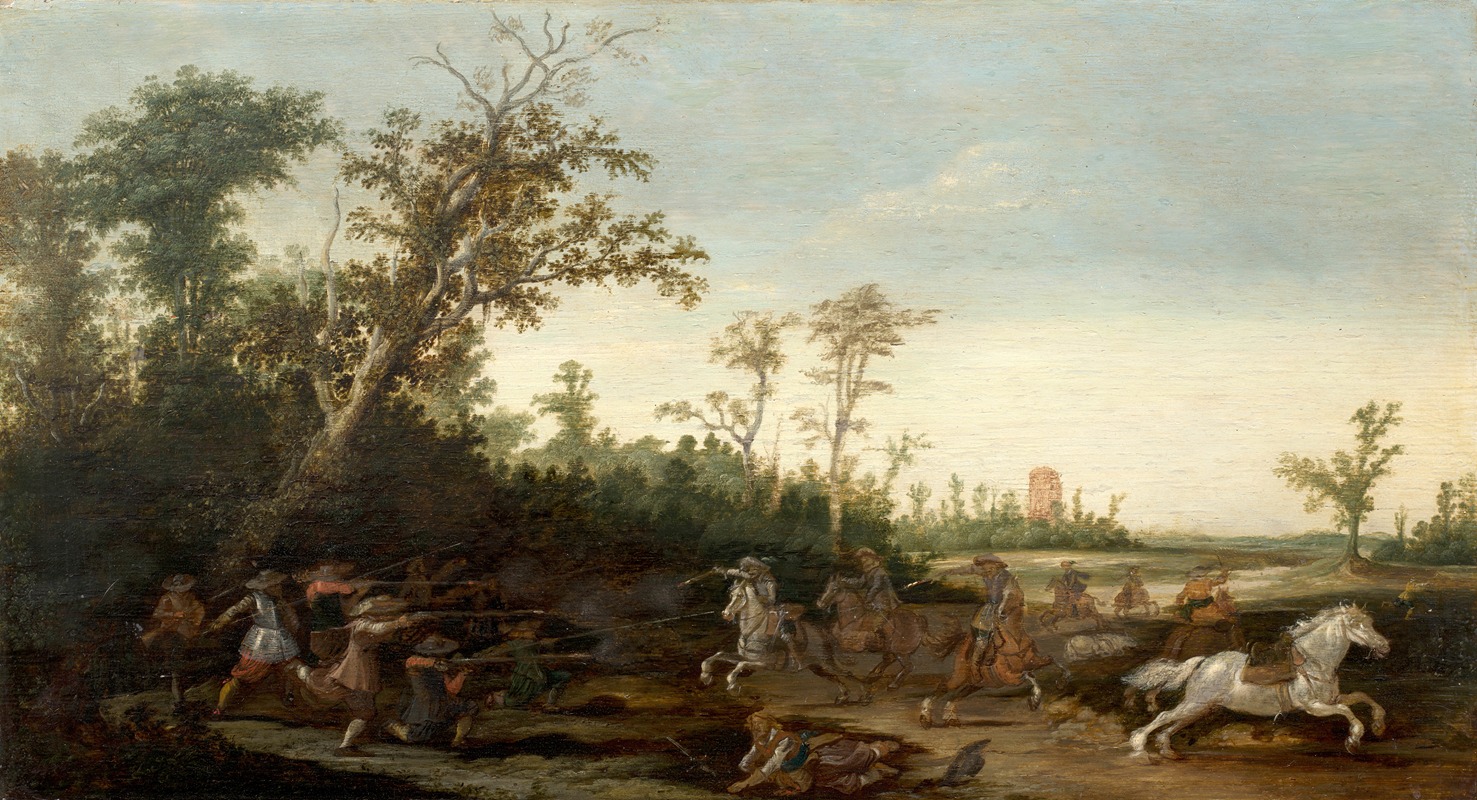 Esaias van de Velde - L’Escarmouche en lisière de forêt