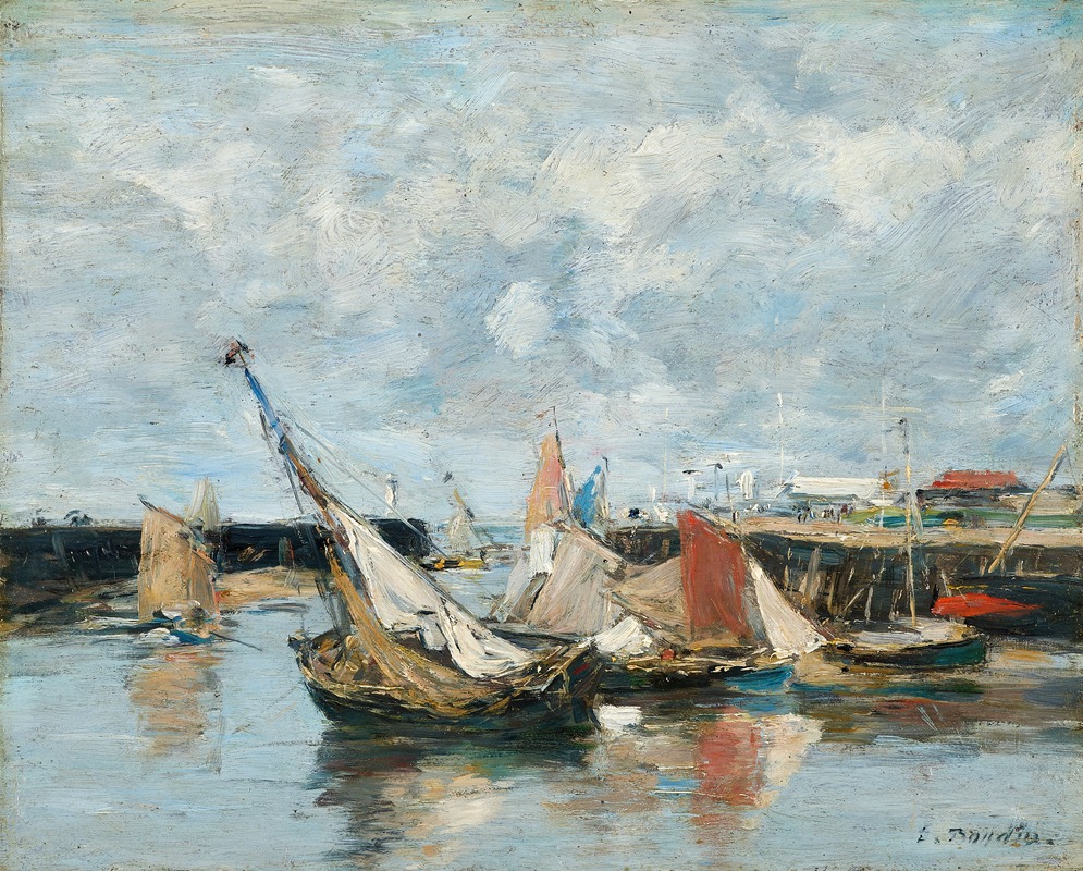 Eugène Boudin - Trouville, barques à marée basse