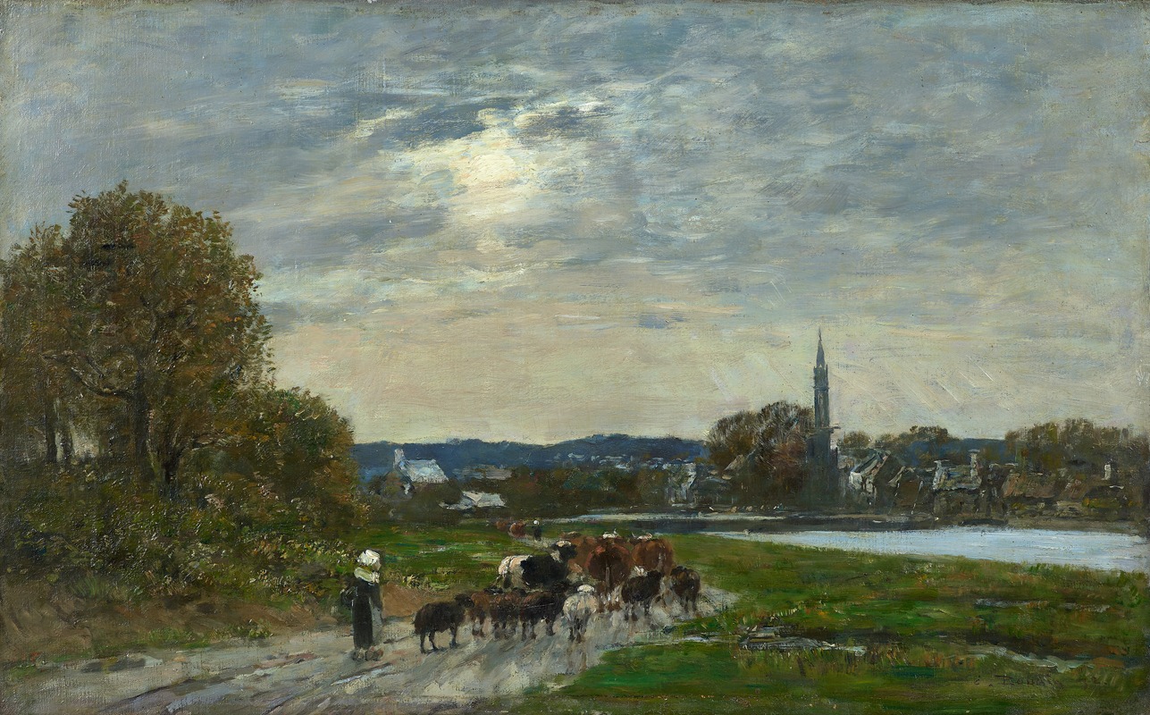 Eugène Boudin - Hôpital-Camfrout. Village et estuaire