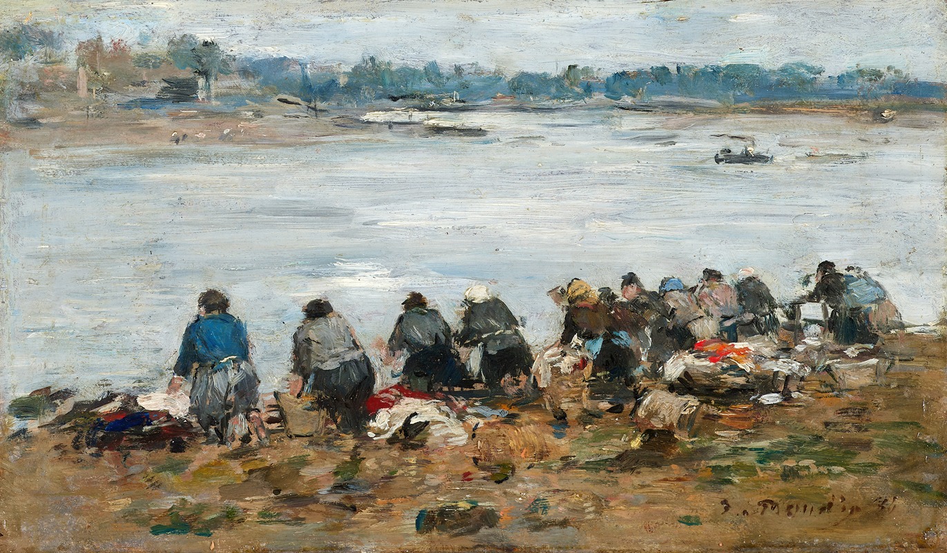 Eugène Boudin - Laveuses au bord de la Touques