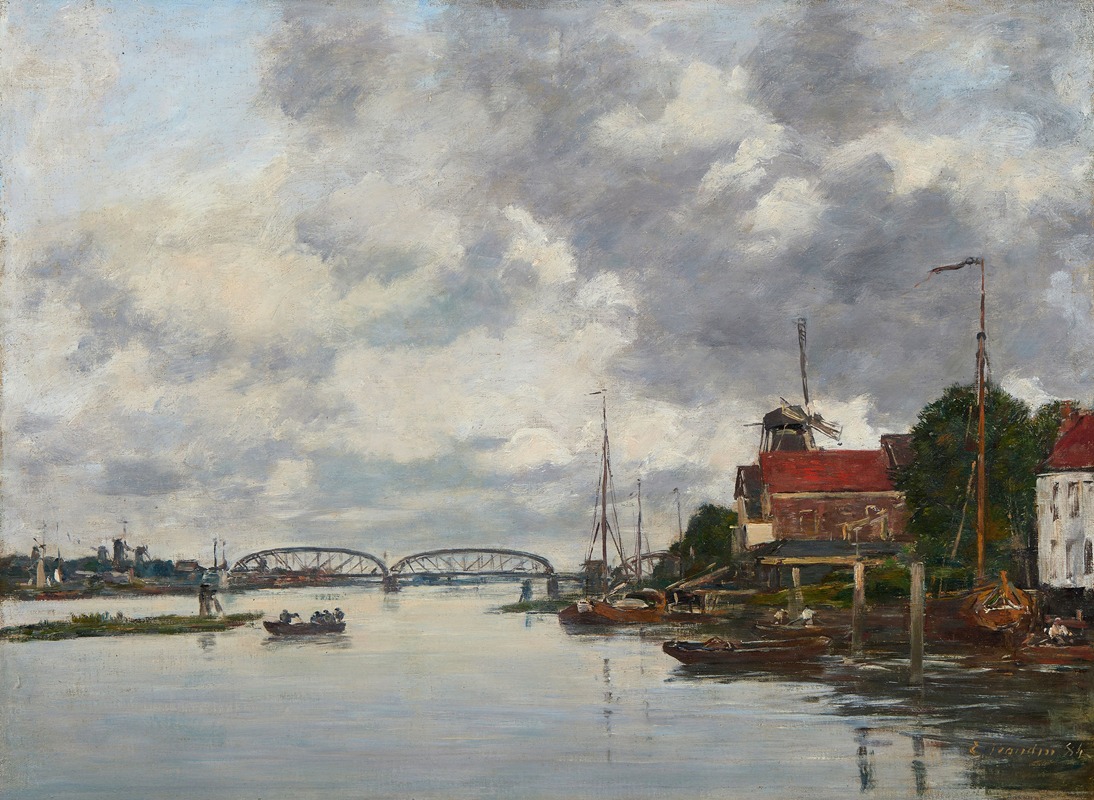 Eugène Boudin - Dordrecht, Pont sur la Meuse