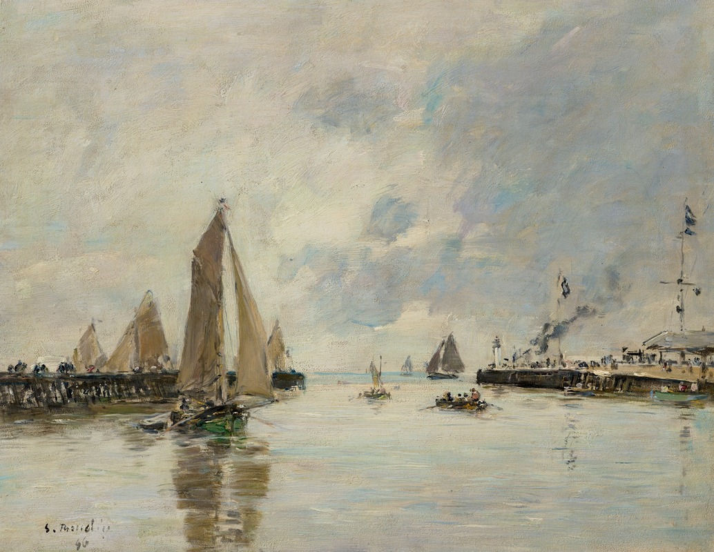 Eugène Boudin - Trouville, Les jetées, marée haute