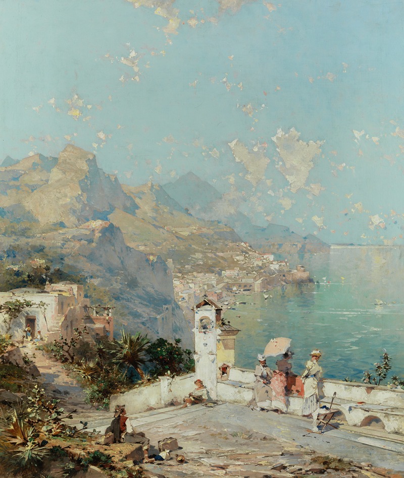 Franz Richard Unterberger - Blick auf die sommerliche Amalfiküste