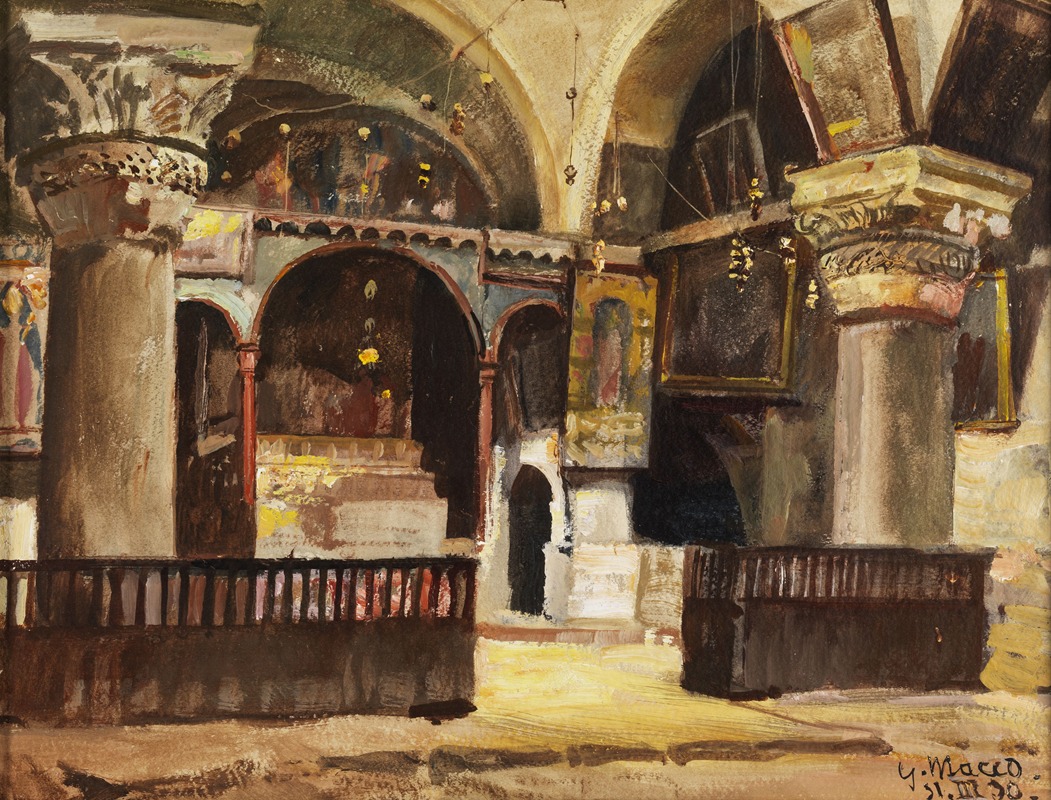 Georg Macco - Blick in die Helenenkapelle der Grabeskirche