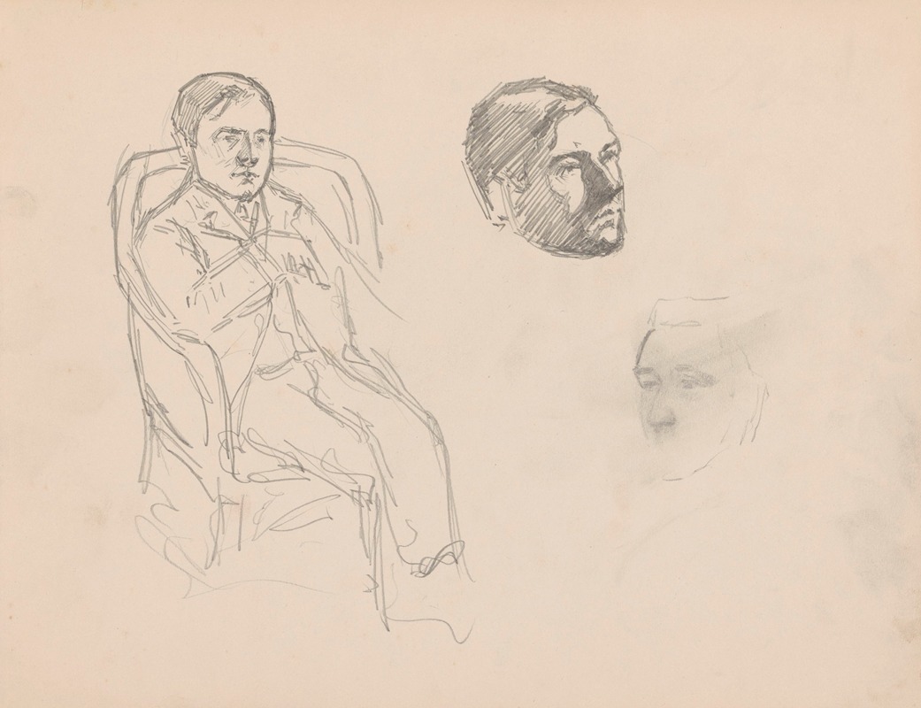 Jules Schmalzigaug - Seated Man and two Heads