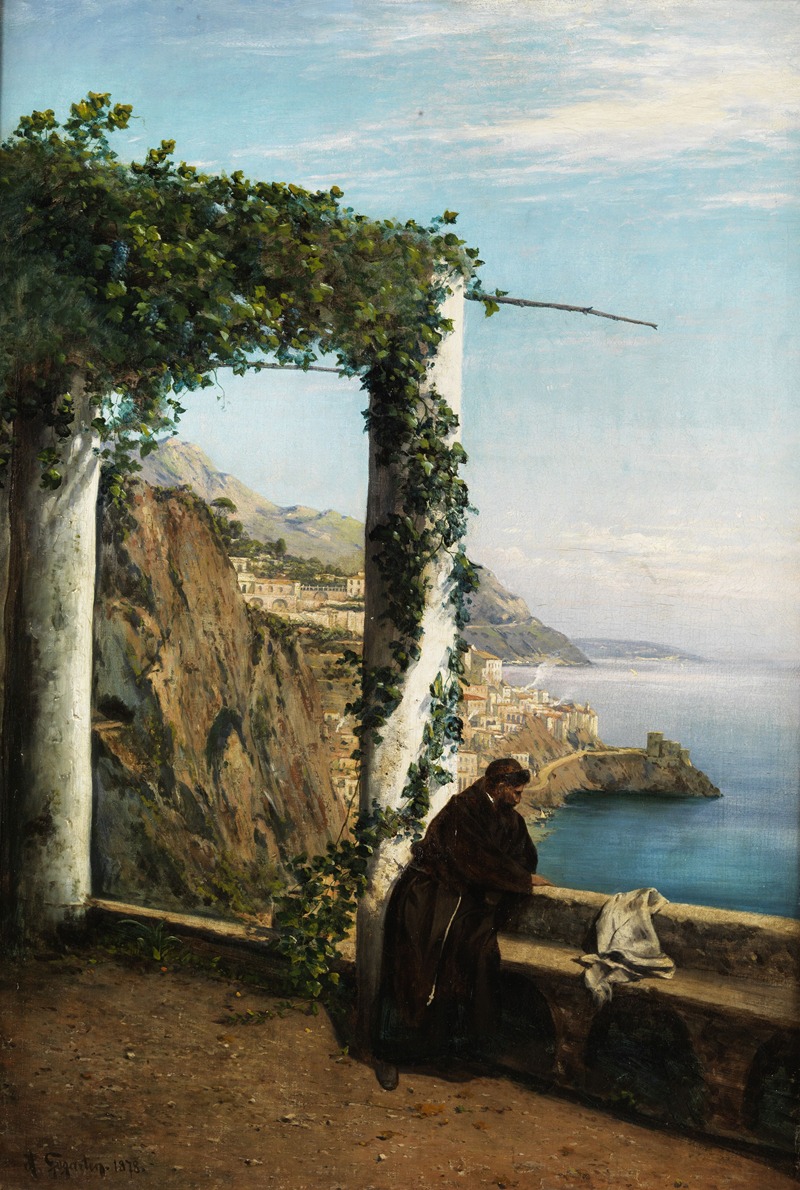 Heinrich Gogarten - Mönch an der Küste von Amalfi