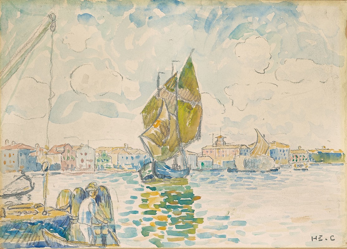 Henri-Edmond Cross - enise, voilier sur le canal de la Giudecca