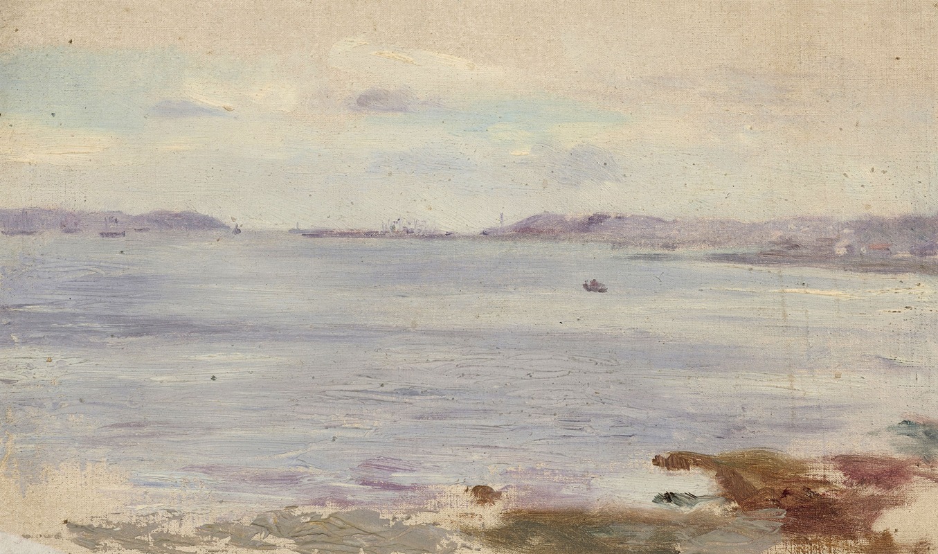 Jeanne Jegou-Cadart - Vue de la rade de Brest depuis la plage de Plougastel-Daoulas