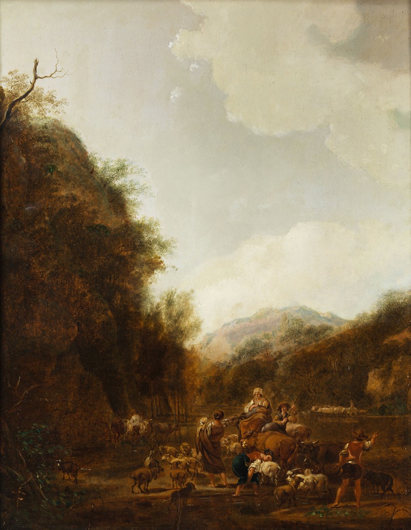 Johann Christian Klenge - Landschaft mit Hirten und Vieh