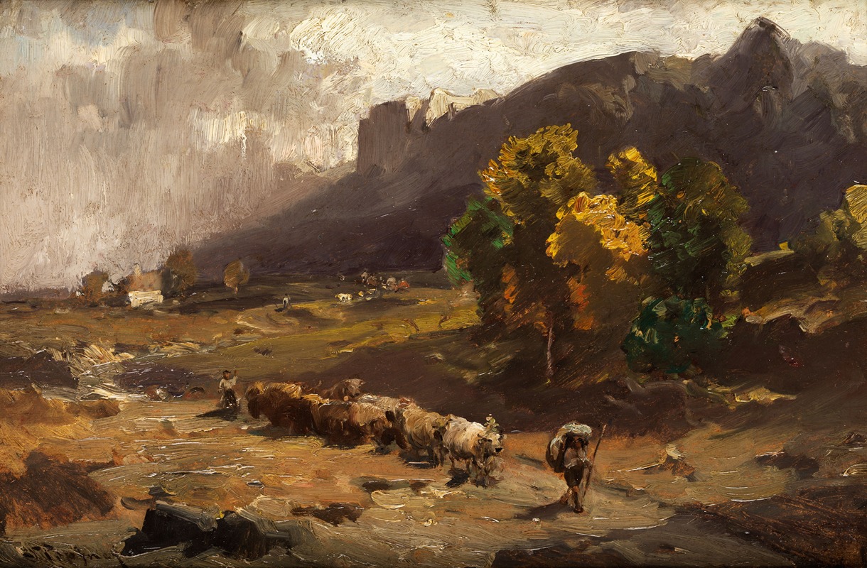 Josef Wopfner - Cattle drive at Bolzano