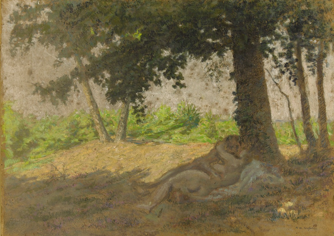 Ker-Xavier Roussel - Couple enlacé couché dans un paysage