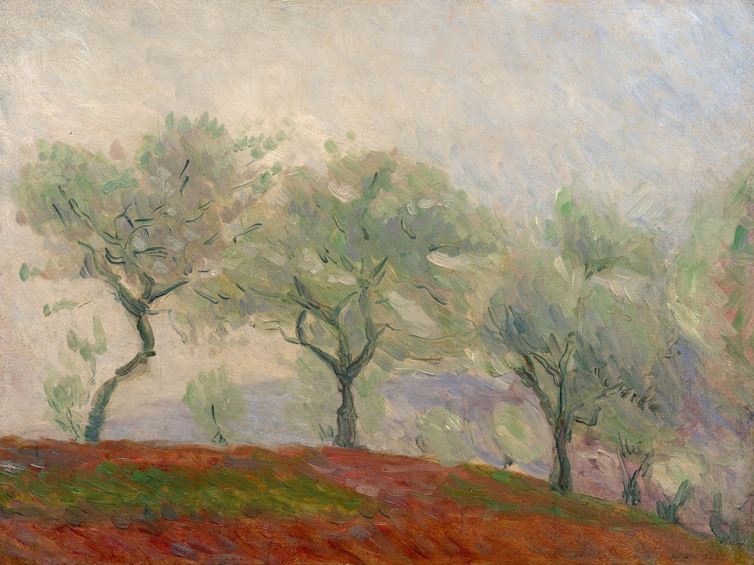 Marie Bracquemond - Landscape with trees