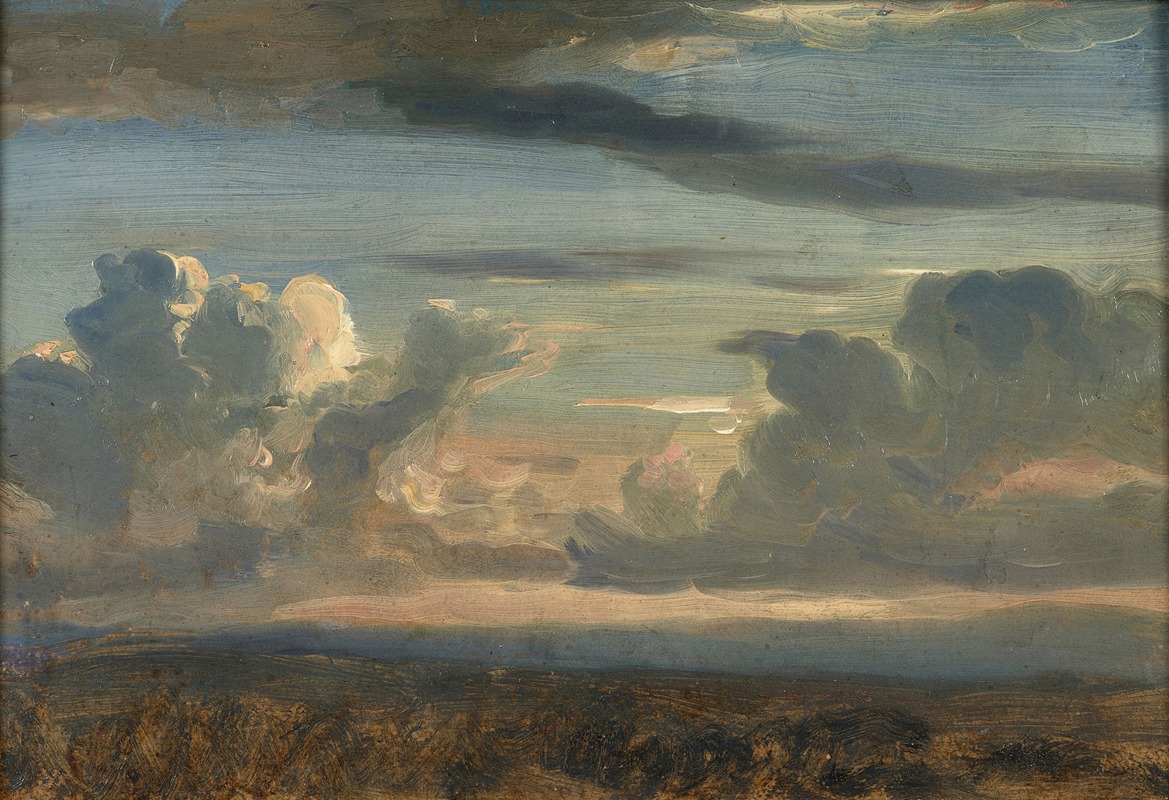 Nicolas Louis Cabat - Study of the sky at sunset