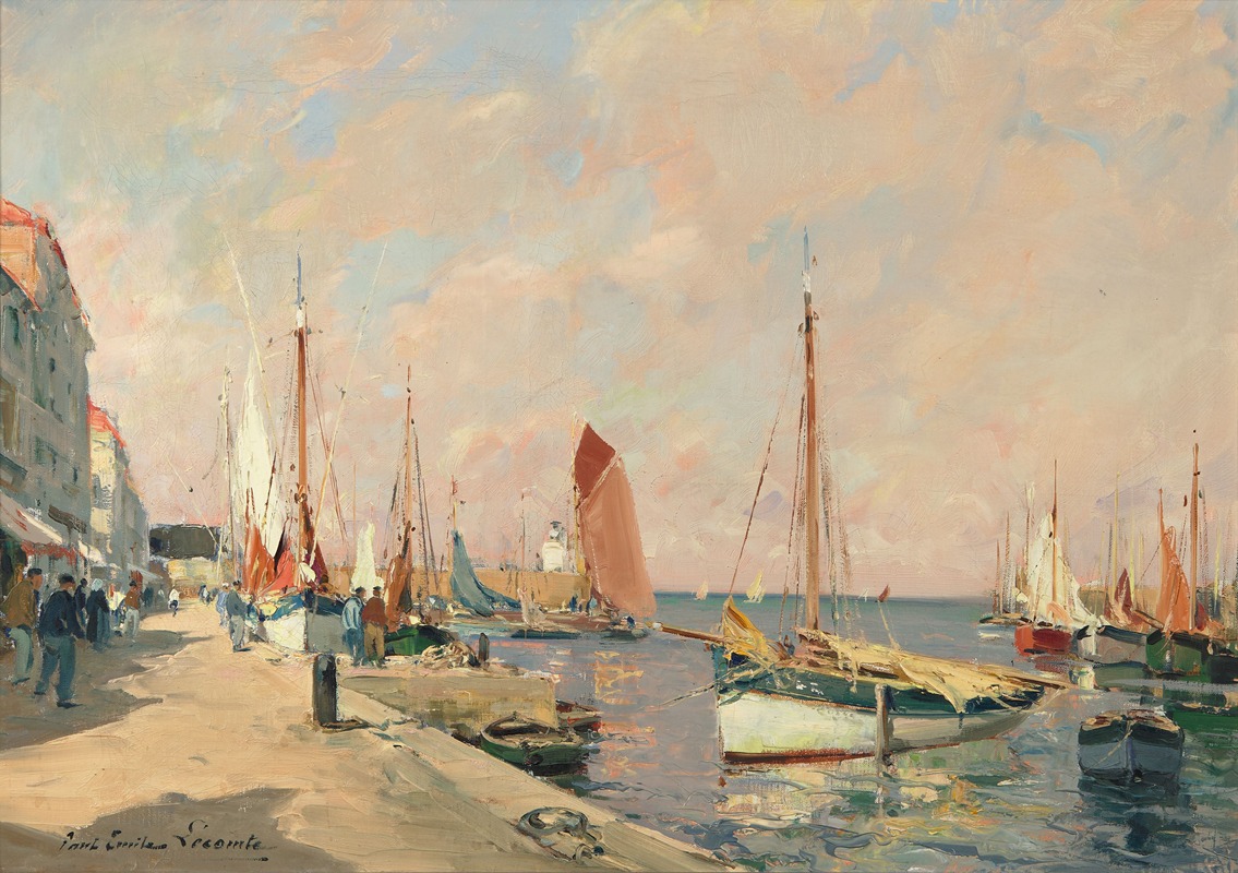 Paul Emile Lecomte - Bateaux à quai