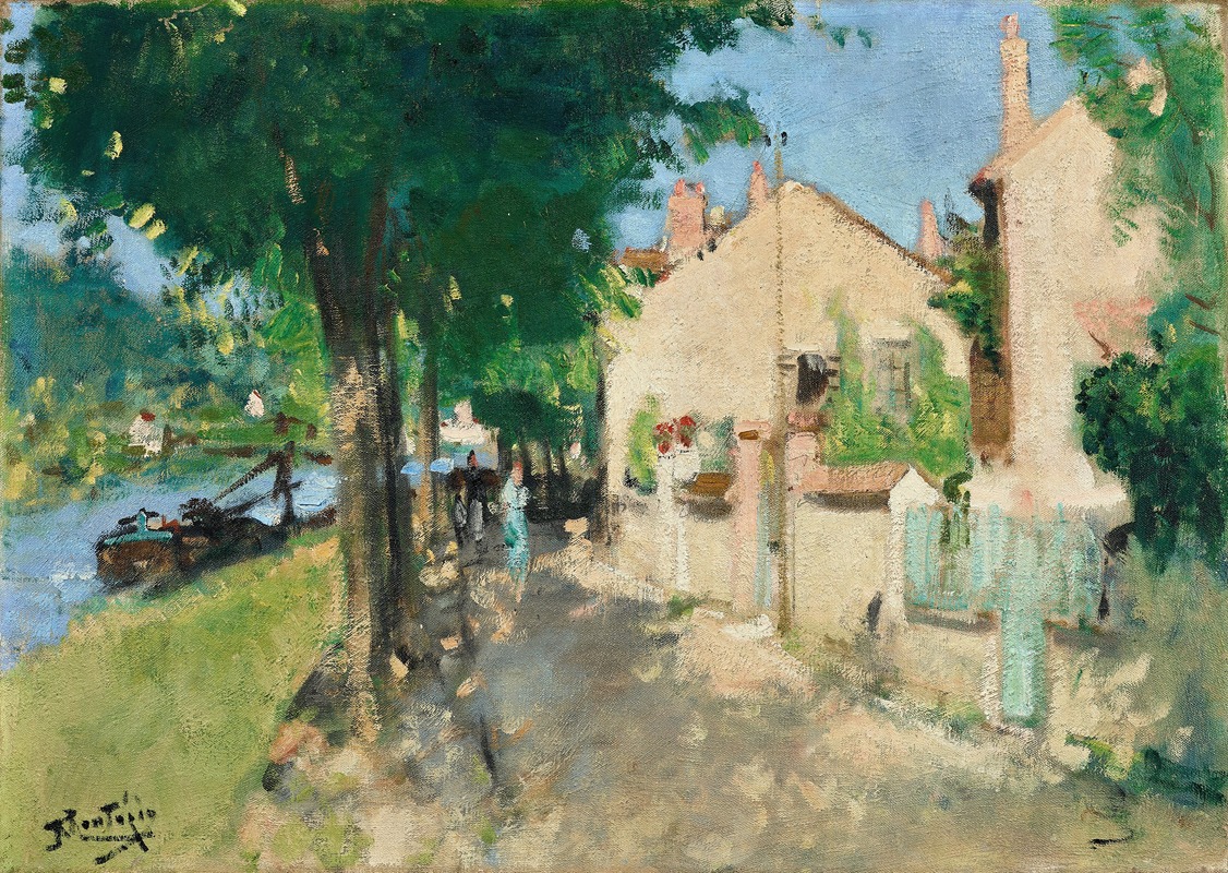 Pierre-Eugène Montézin - Le quai de la Croix Blanche, Saint Mammès