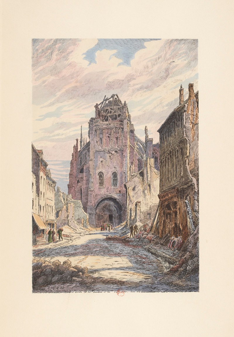 E. Tatin - Saint-Quentin – La Collégiale vue de la rue Saint-Andre