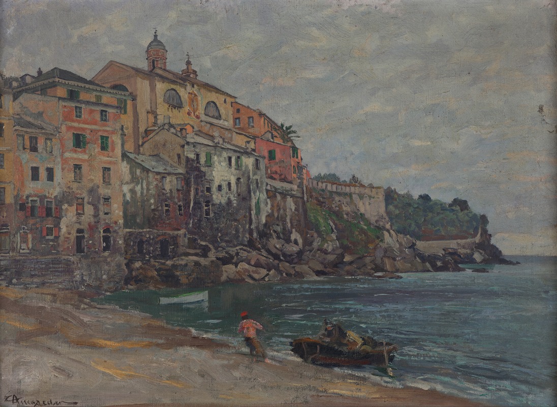 Eduard Ameseder - Italienische Stadt am Meer