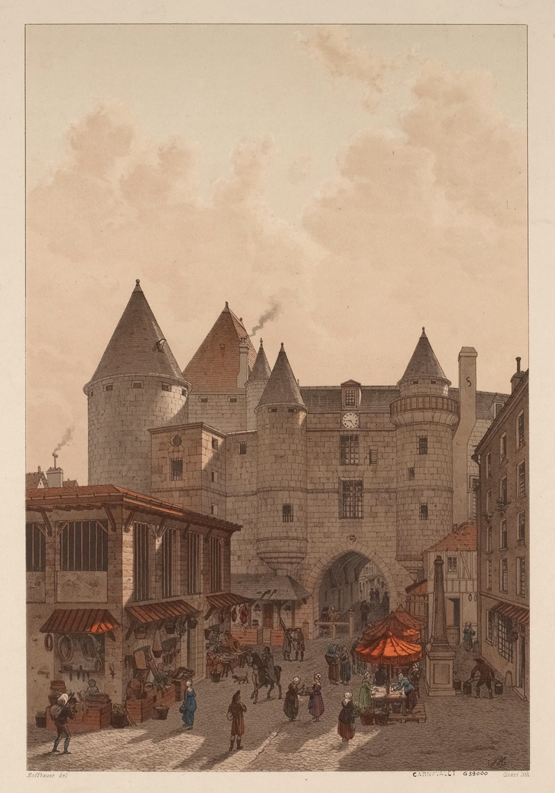 Eugène Ciceri - Grand Châtelet. Vue prise de la rue Saint-Denis