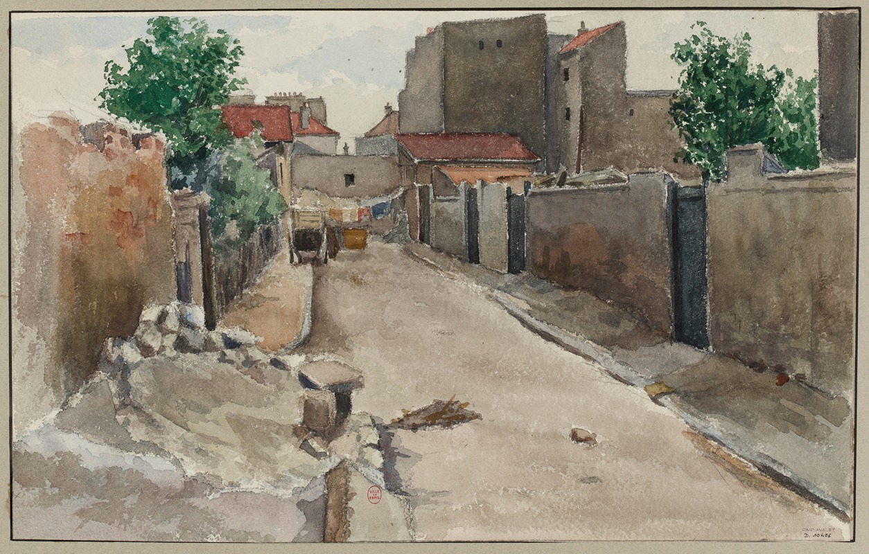 F. Séguin - La rue de Chambéry, prise de la rue de Nice la Frontière