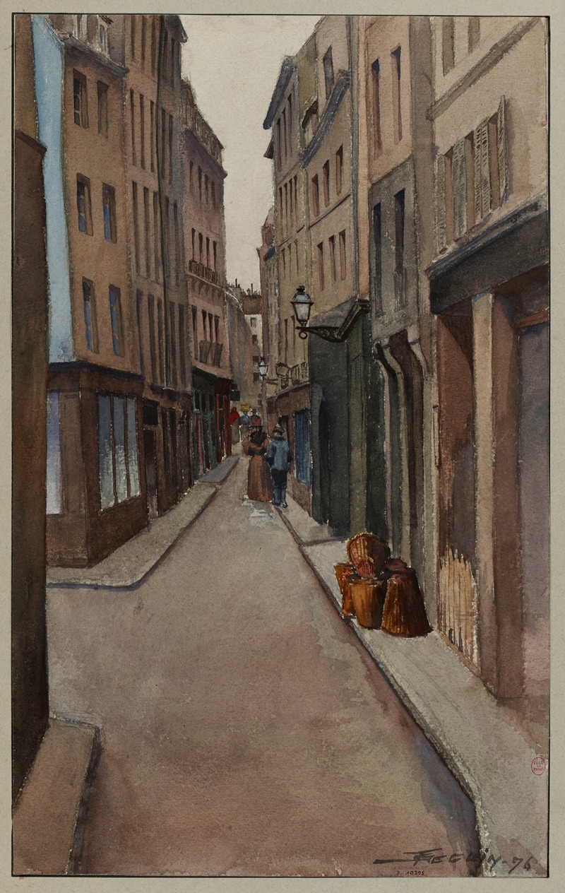 F. Séguin - La rue Quincampoix, prise de la rue de La Reynie