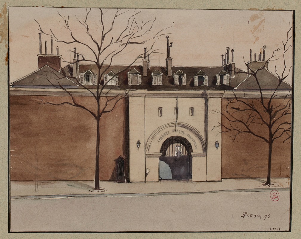 F. Séguin - L’entrée de la prison Mazas sur le boulevard Diderot