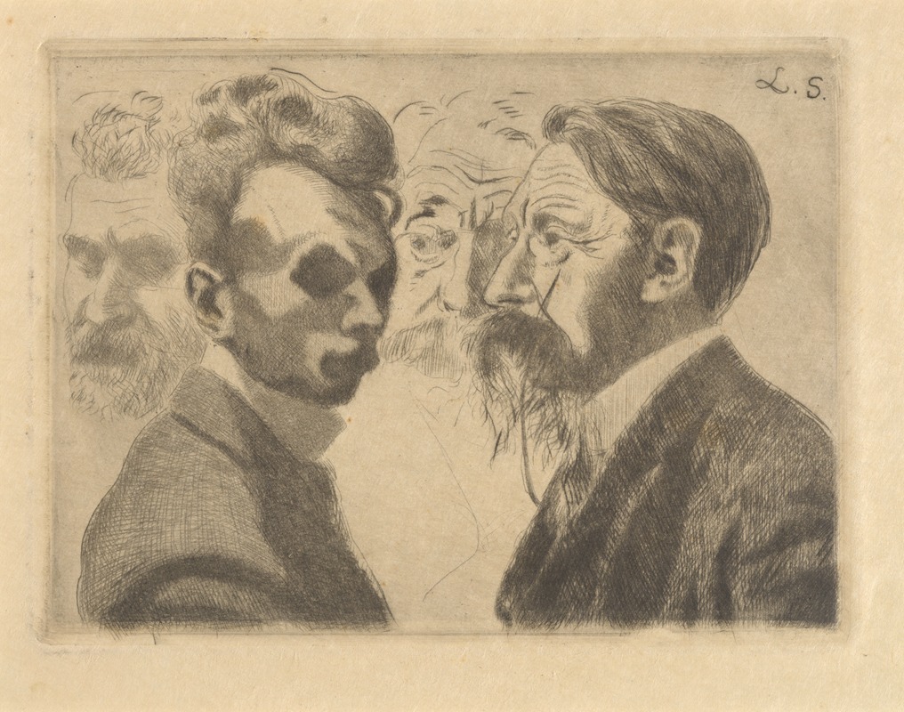 Léon Spilliaert - Zelfportret, dubbelportret van Emile Verhaeren en portret van Edmond Deman