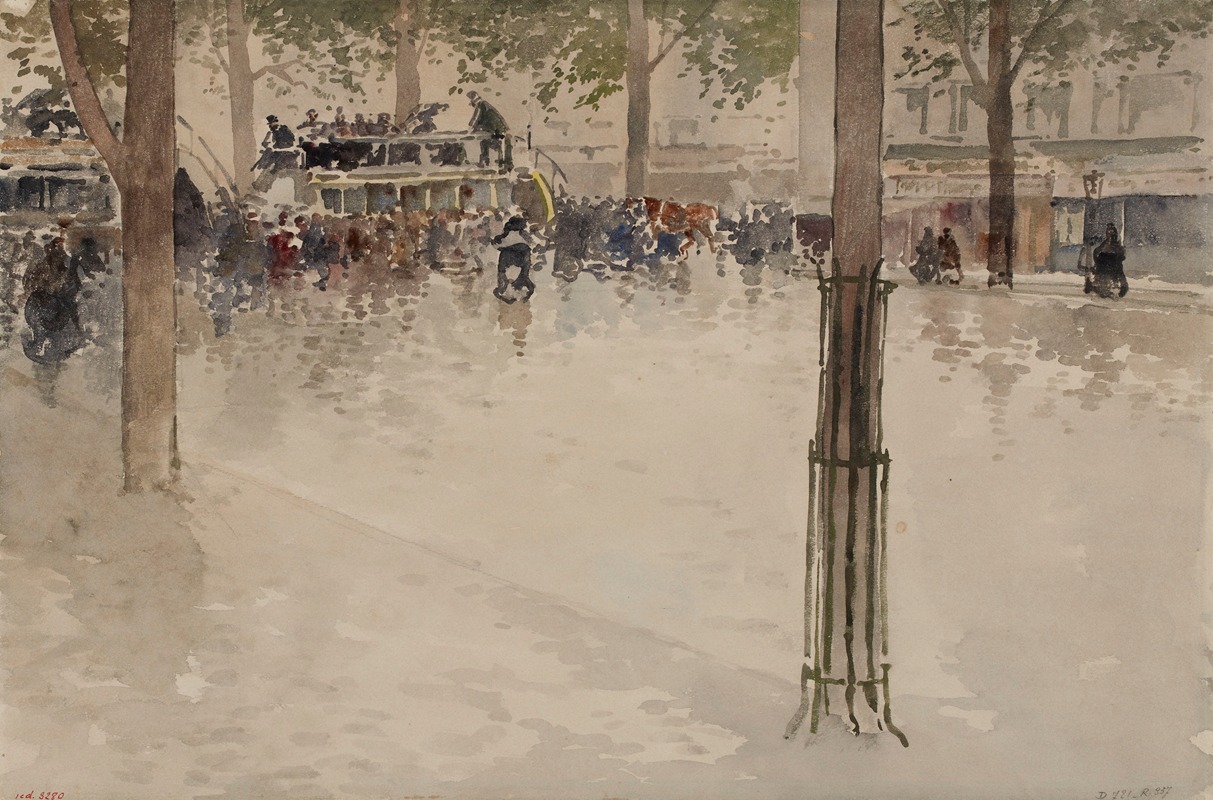 Francis Garat - La station d’omnibus de l’avenue des Gobelins, 5ème arrondissement ou 13ème arrondissement