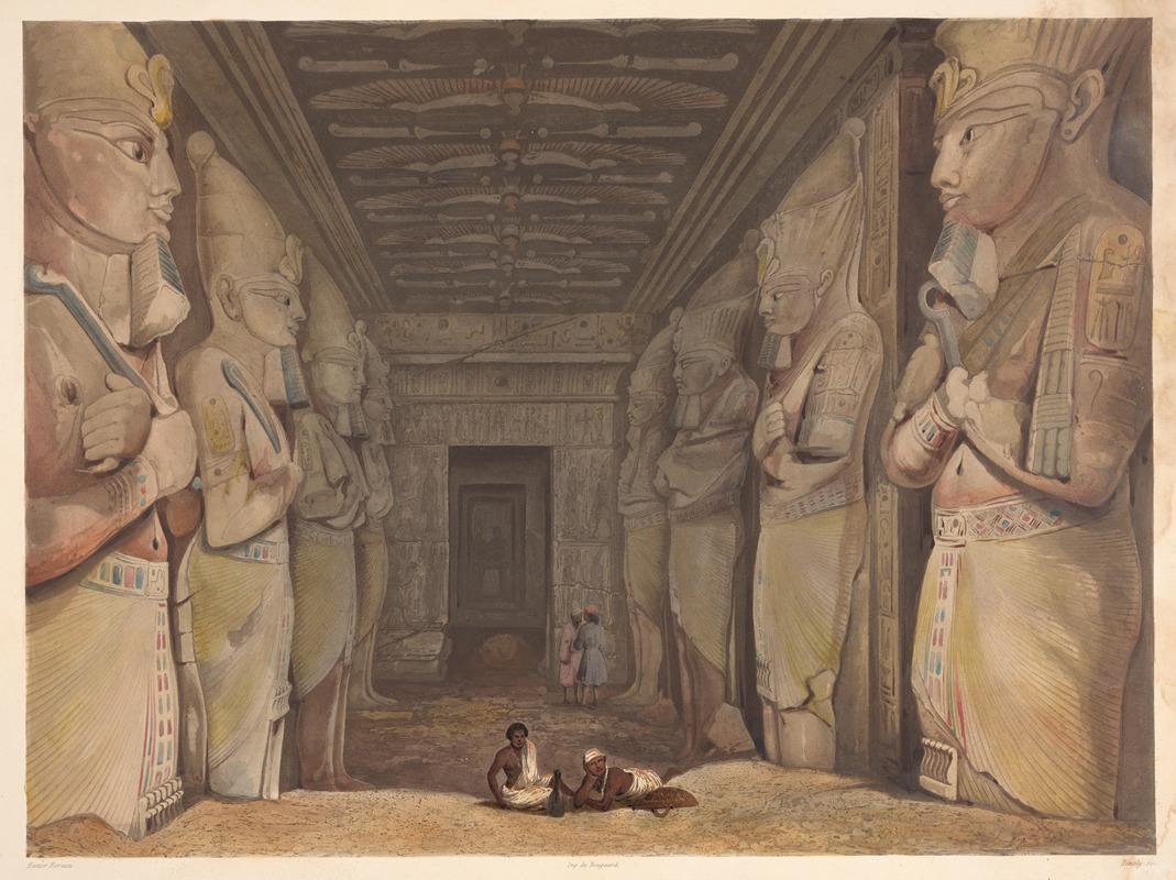 Hector Horeau - Temple d’Ibsamboul [Interior view] (Temple of Abu Simbel)