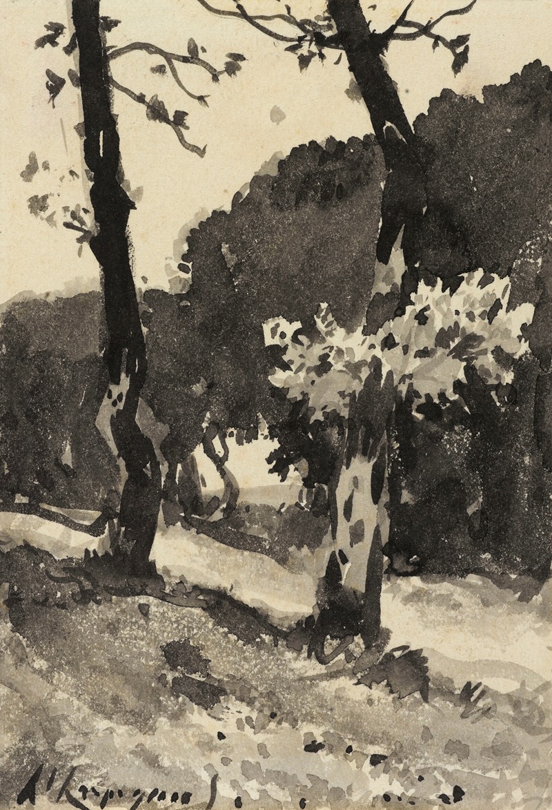 Henri-Joseph Harpignies - Etude d’arbres