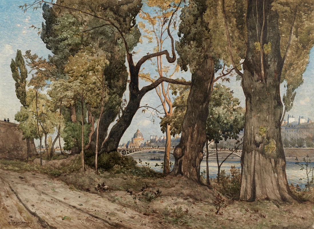 Henri-Joseph Harpignies - La Seine à Paris vue de l’Institut