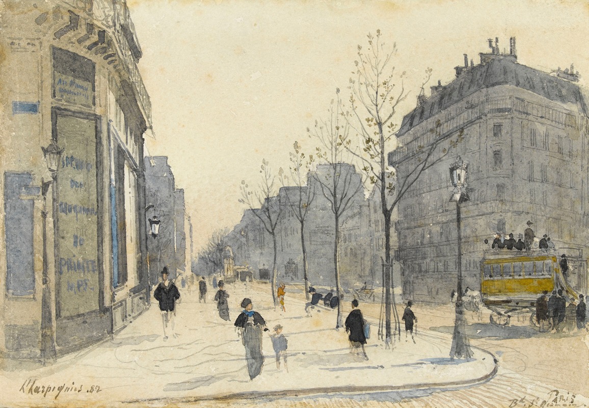 Henri-Joseph Harpignies - Le boulevard Saint-Germain à Paris